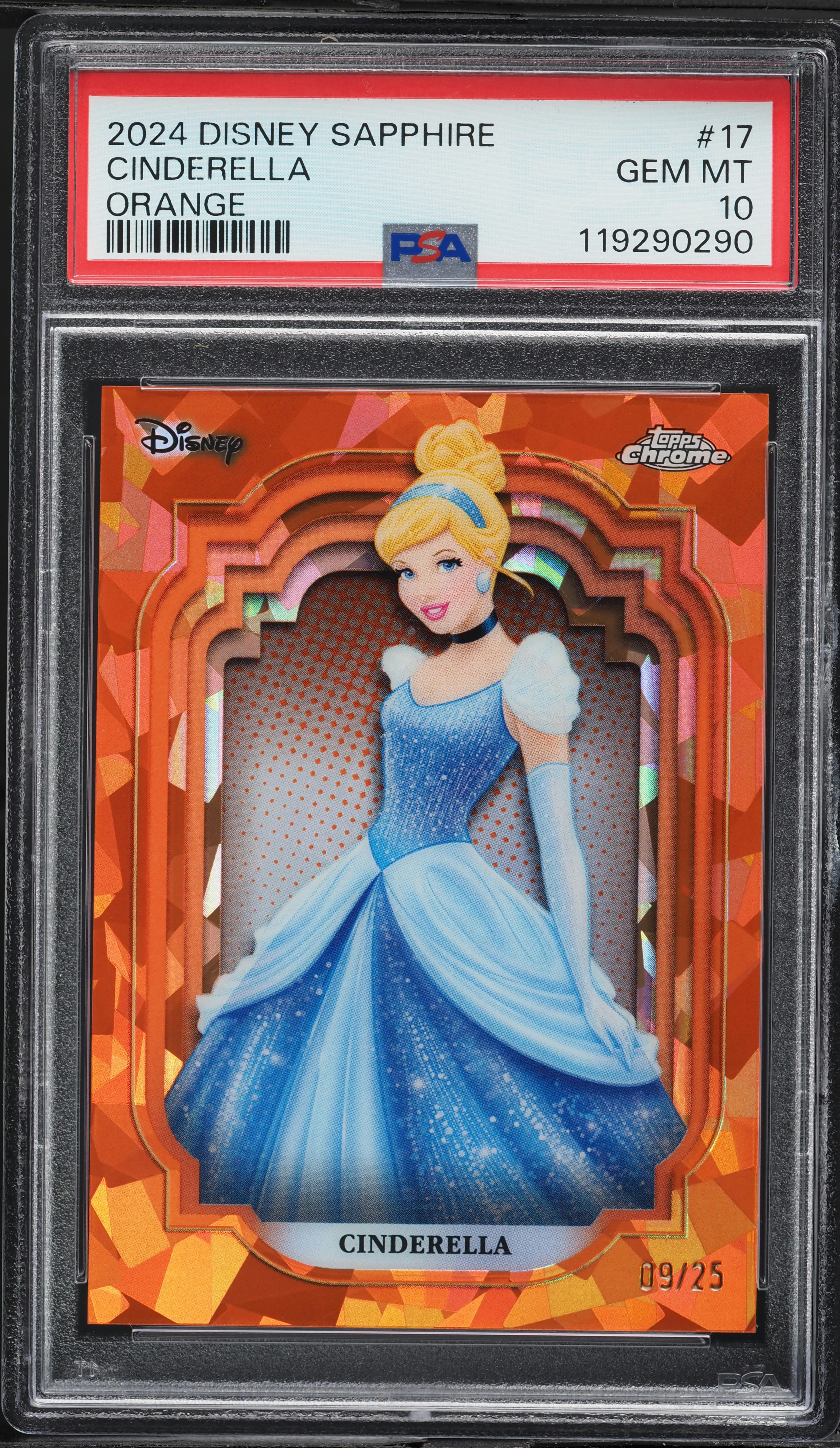 2024 Topps Chrome Disney Sapphire Edition Orange Cinderella /25