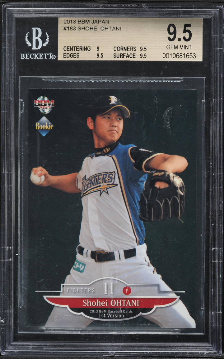 2013 BBM Japan Shohei Ohtani ROOKIE #183 BGS 9.5 GEM MINT on
