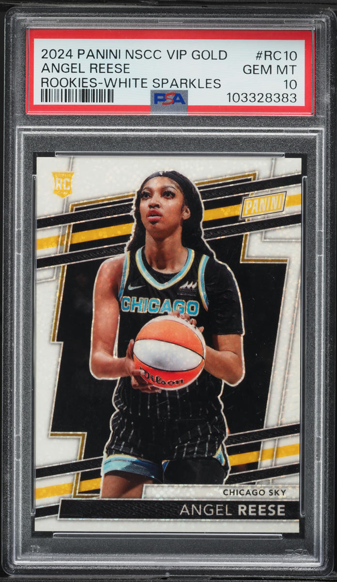 2024 Panini NSCC VIP Gold White Sparkles Angel Reese ROOKIE #RC10 PSA 10