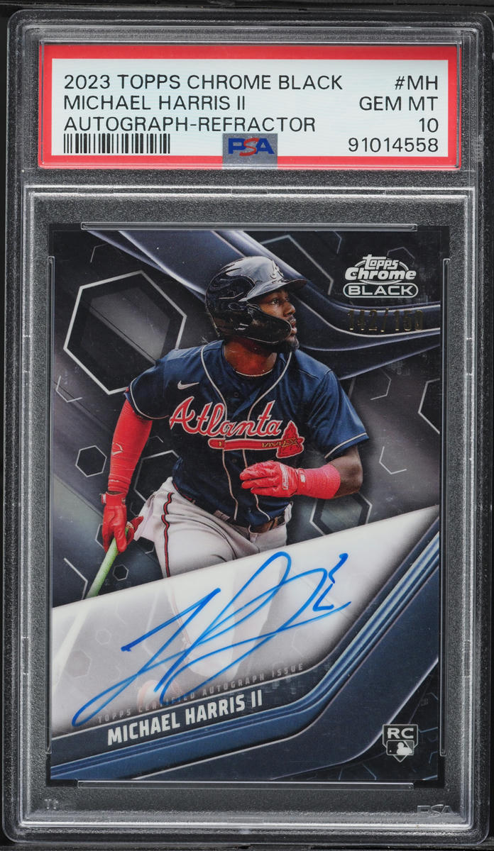 2023 Topps Chrome Black Refractor Michael Harris II ROOKIE AUTO /150 PSA 10