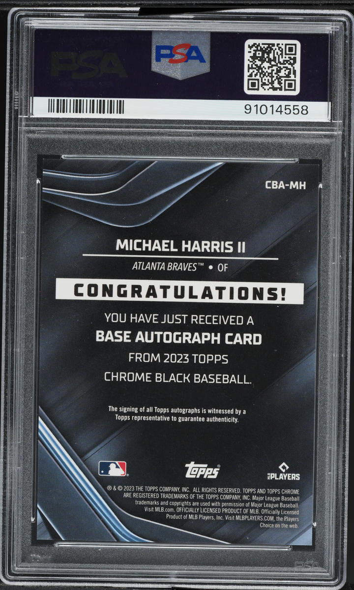 2023 Topps Chrome Black Refractor Michael Harris II ROOKIE AUTO /150 PSA 10