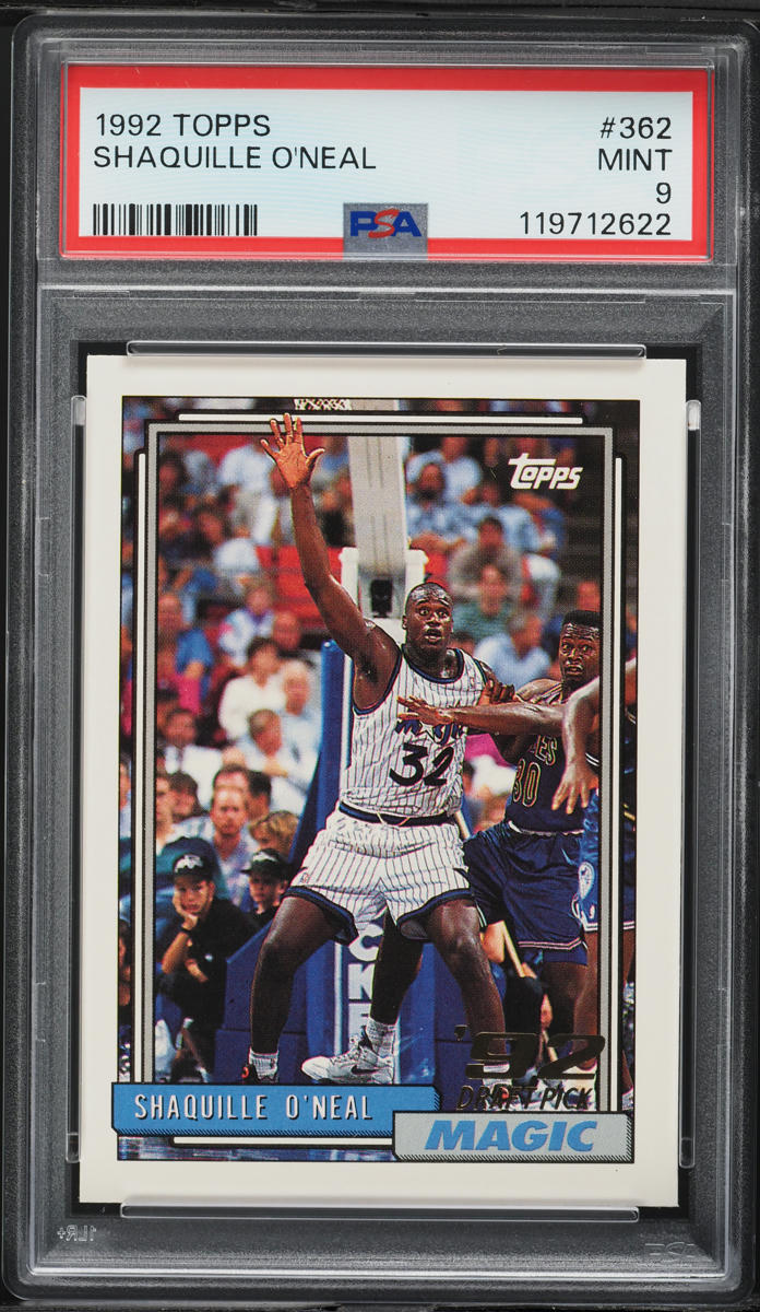 1992 Topps Basketball Shaquille O'Neal ROOKIE #362 PSA 9 MINT