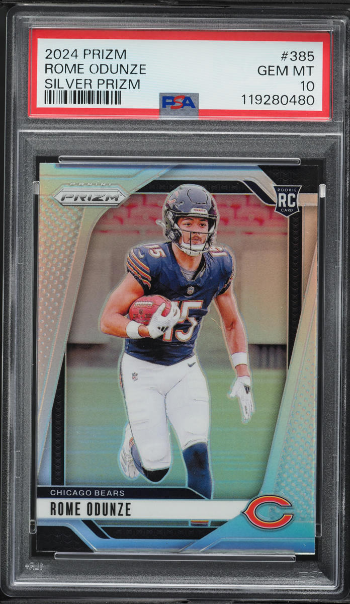 2024 Panini Prizm Silver Rome Odunze ROOKIE #385 PSA 10 GEM MINT