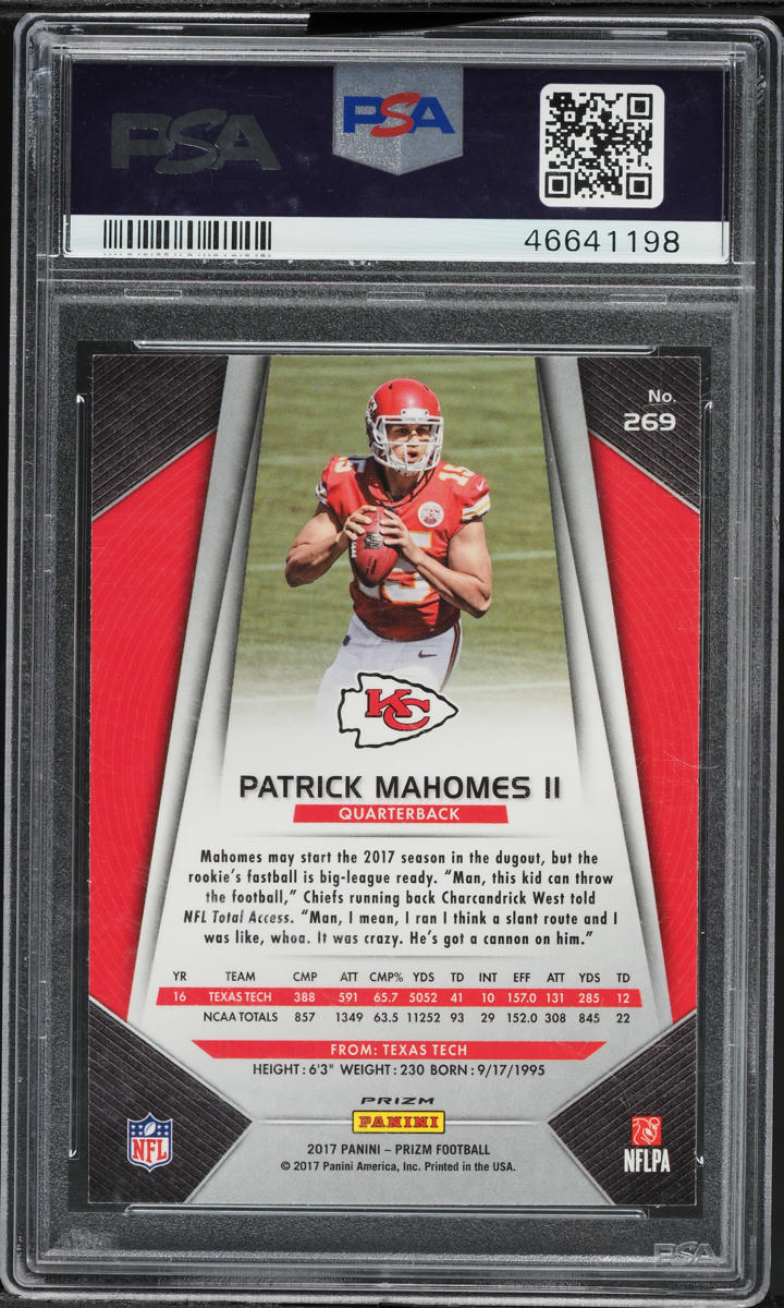 2017 Panini Prizm Silver Patrick Mahomes II ROOKIE #269 PSA 9 MINT