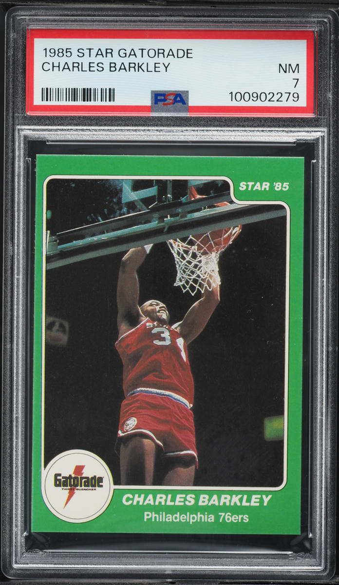 1985 Star Gatorade Slam Dunk Charles Barkley SP ROOKIE PSA 7 NRMT