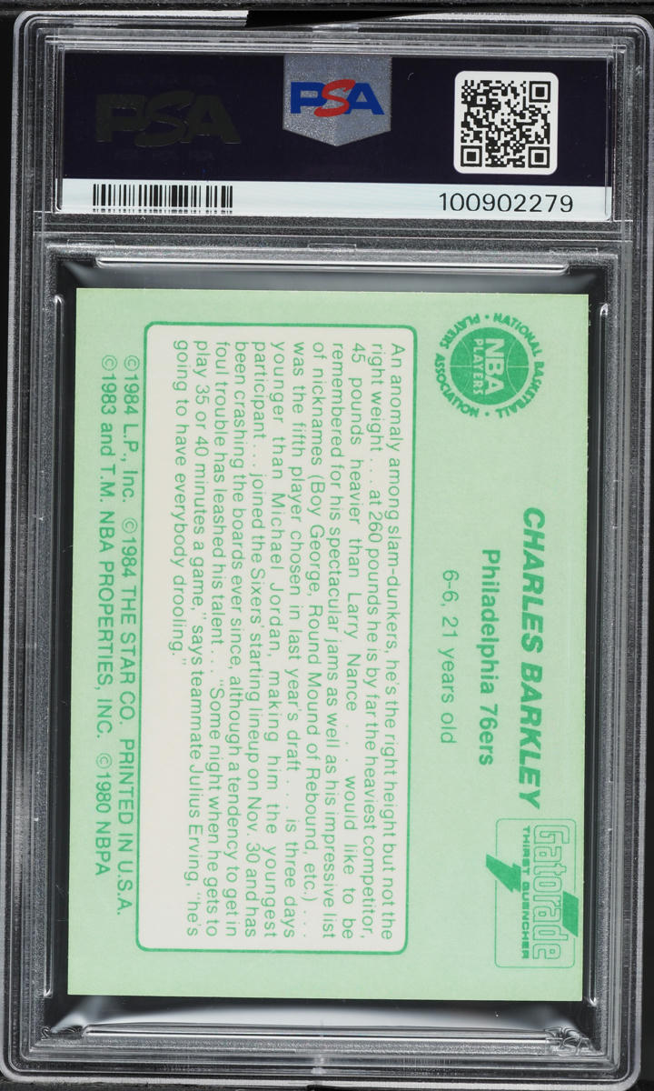 1985 Star Gatorade Slam Dunk Charles Barkley SP ROOKIE PSA 7 NRMT