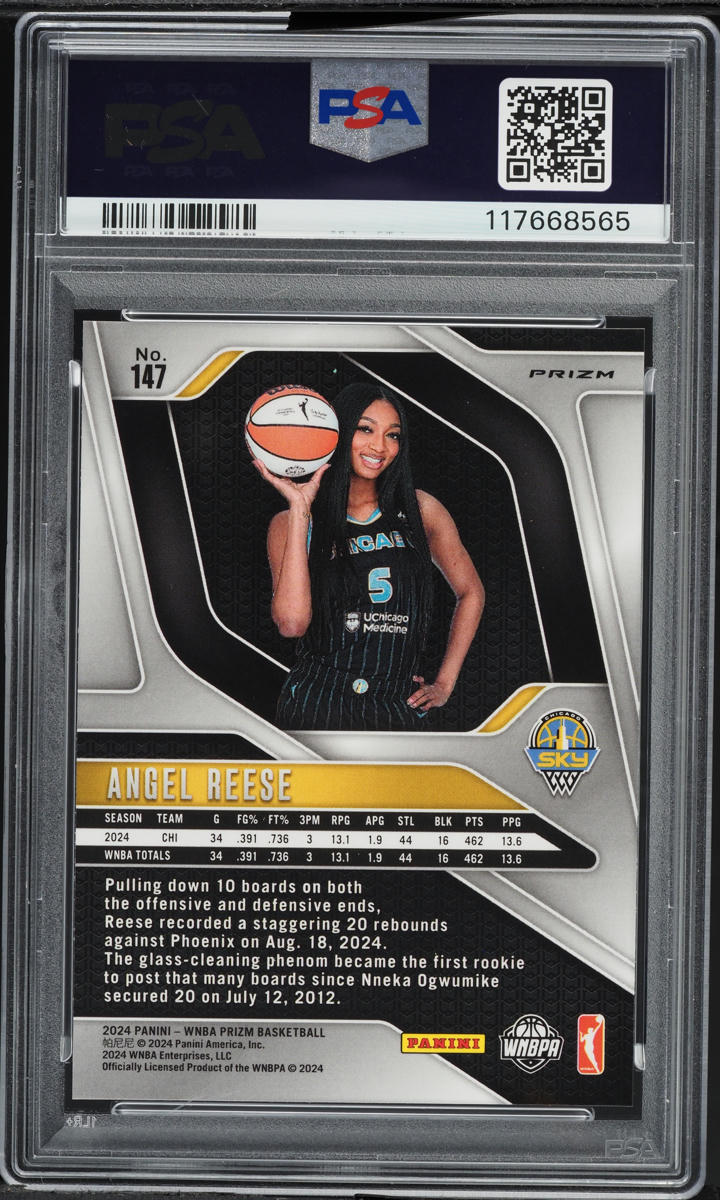 2024 Panini Prizm WNBA Blue Velocity Angel Reese ROOKIE #147 PSA 10 GEM MINT