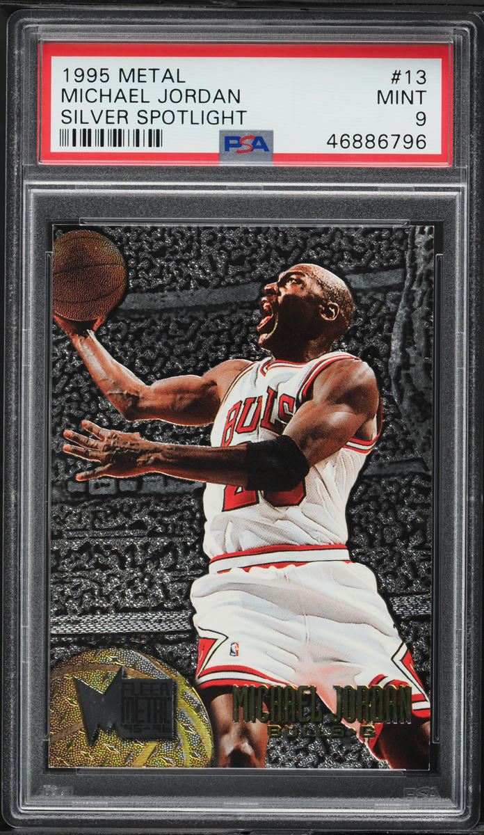 1995 Metal Silver Spotlight Michael Jordan #13 PSA 9 MINT on