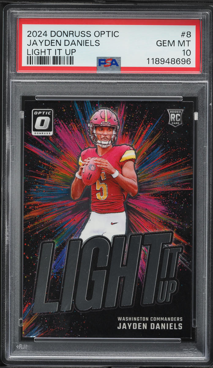 2024 Donruss Optic Light It Up Jayden Daniels ROOKIE #8 PSA 10 GEM MINT