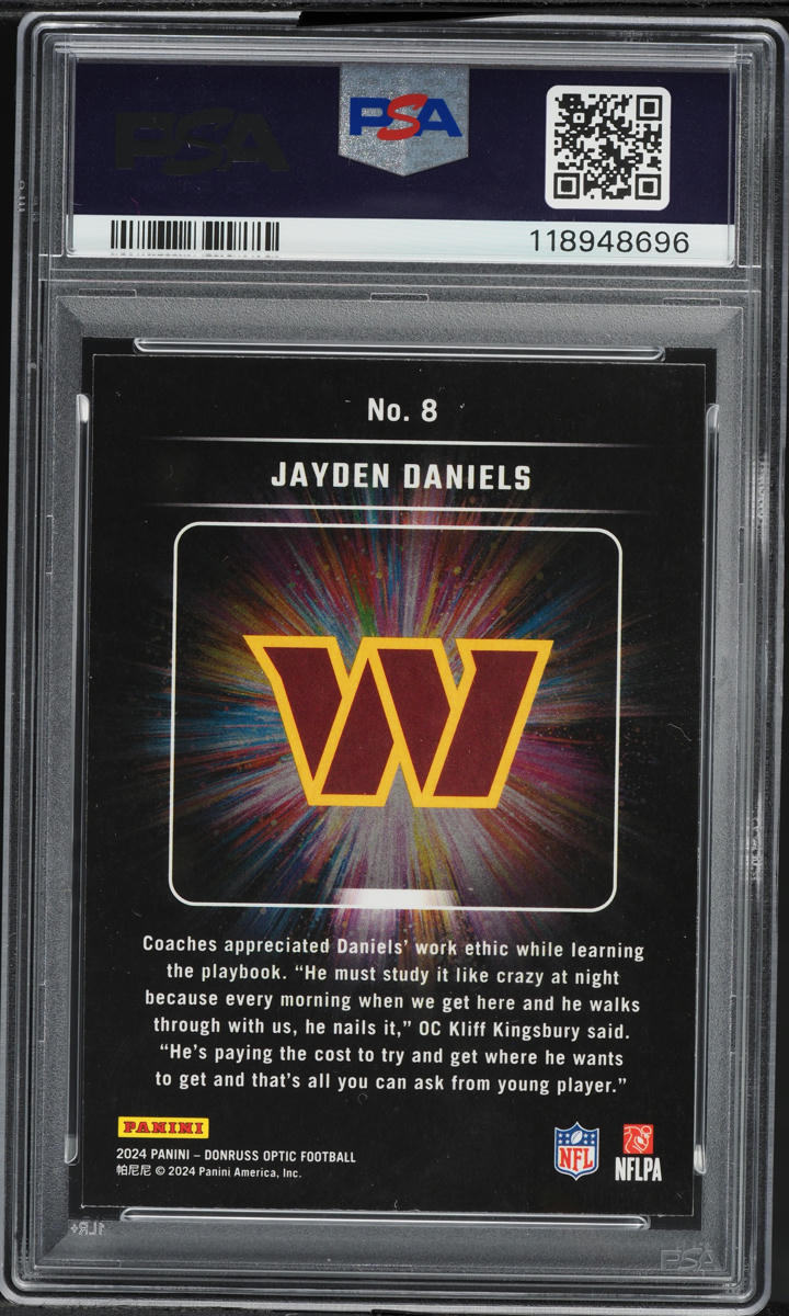 2024 Donruss Optic Light It Up Jayden Daniels ROOKIE #8 PSA 10 GEM MINT