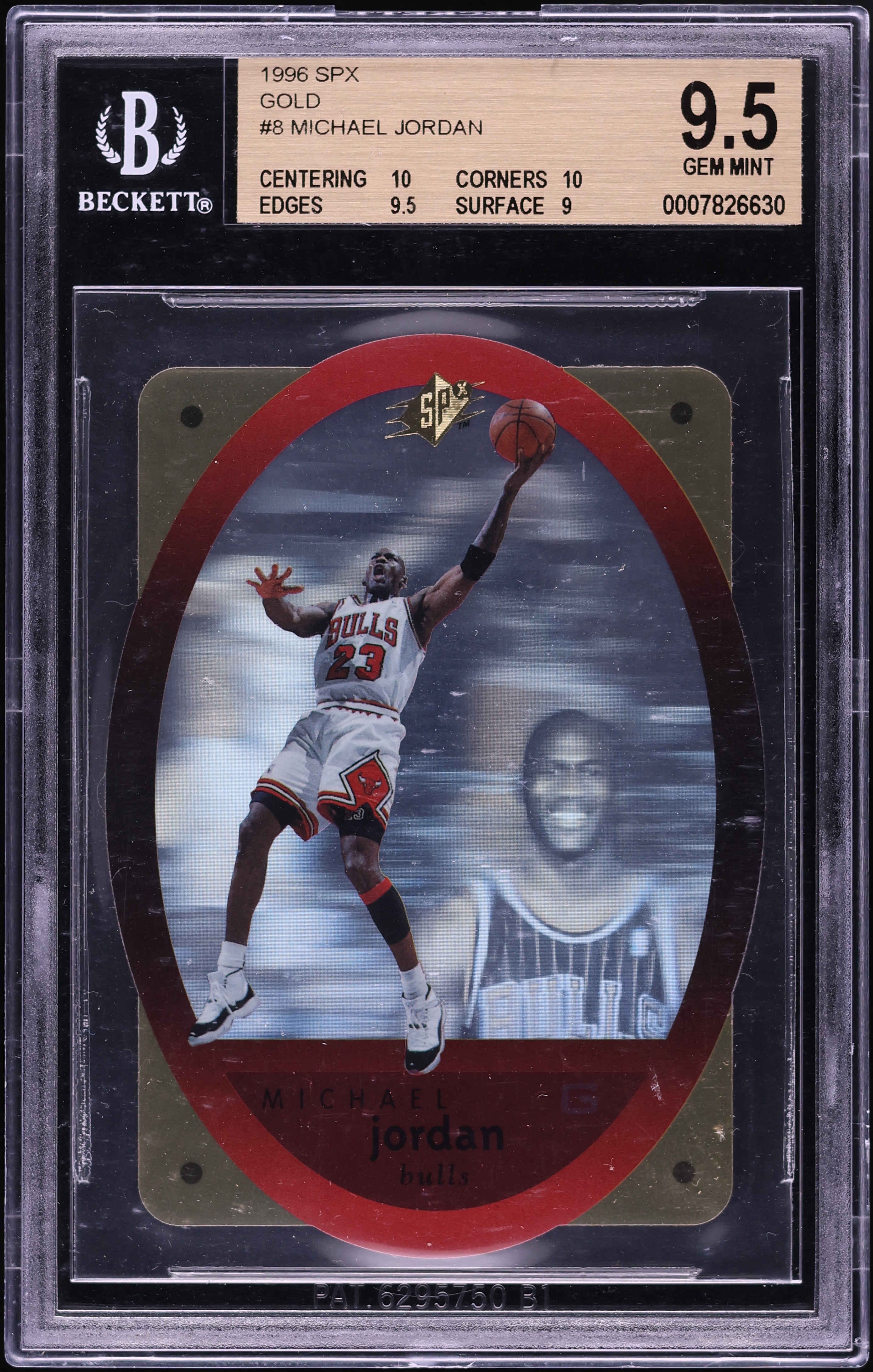 1996 SPx Gold Die-Cut Michael Jordan #8 BGS 9.5 GEM MINT on 