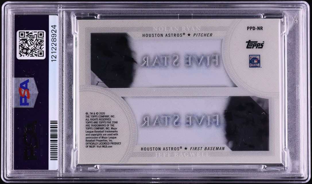 2020 Topps Five Star Pentamerous Penmanship Nolan Ryan Bagwell AUTO 1/5 PSA 8