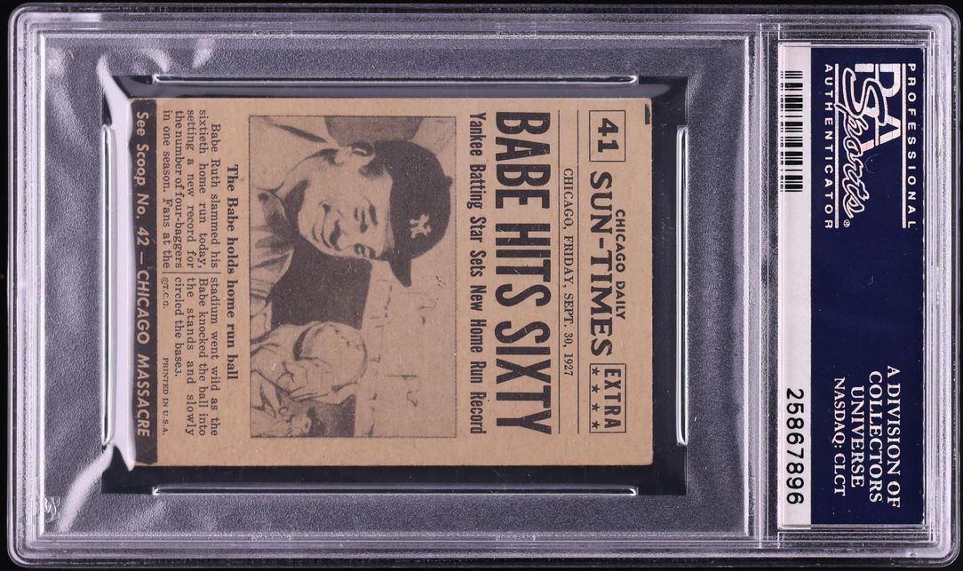 1954 Topps Scoop Babe Ruth SETS RECORD #41 PSA 4 VGEX