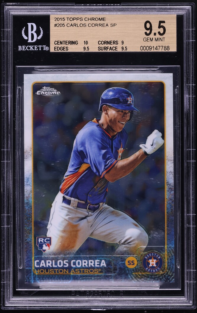 2015 Topps Chrome Carlos Correa SP ROOKIE #205 BGS 9.5 GEM MINT