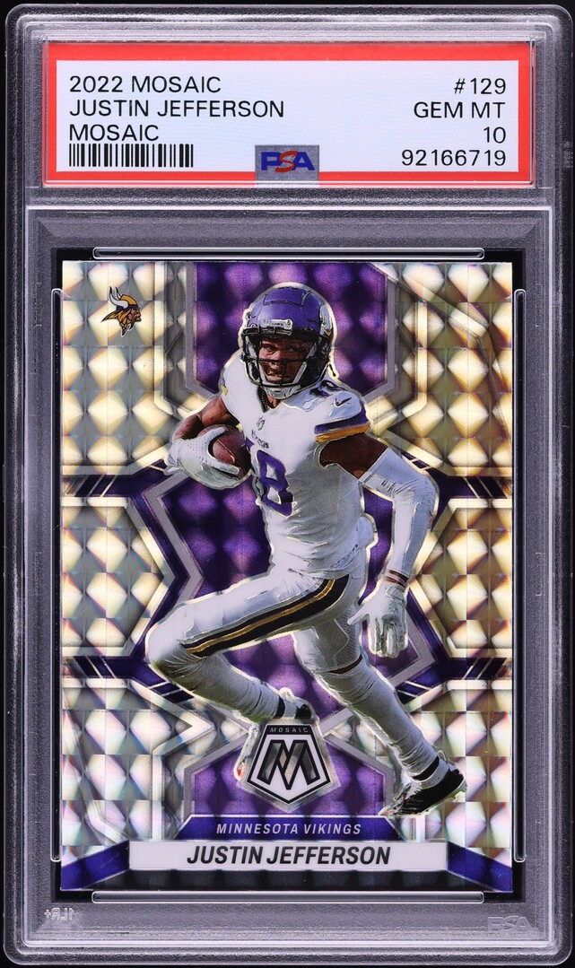 2022 Panini Mosaic Justin Jefferson #129 PSA 10 GEM MINT