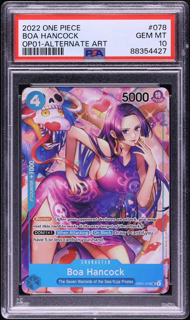 2022 One Piece Romance Dawn Alt Art Boa Hancock #OP01-078 PSA 10 GEM MINT