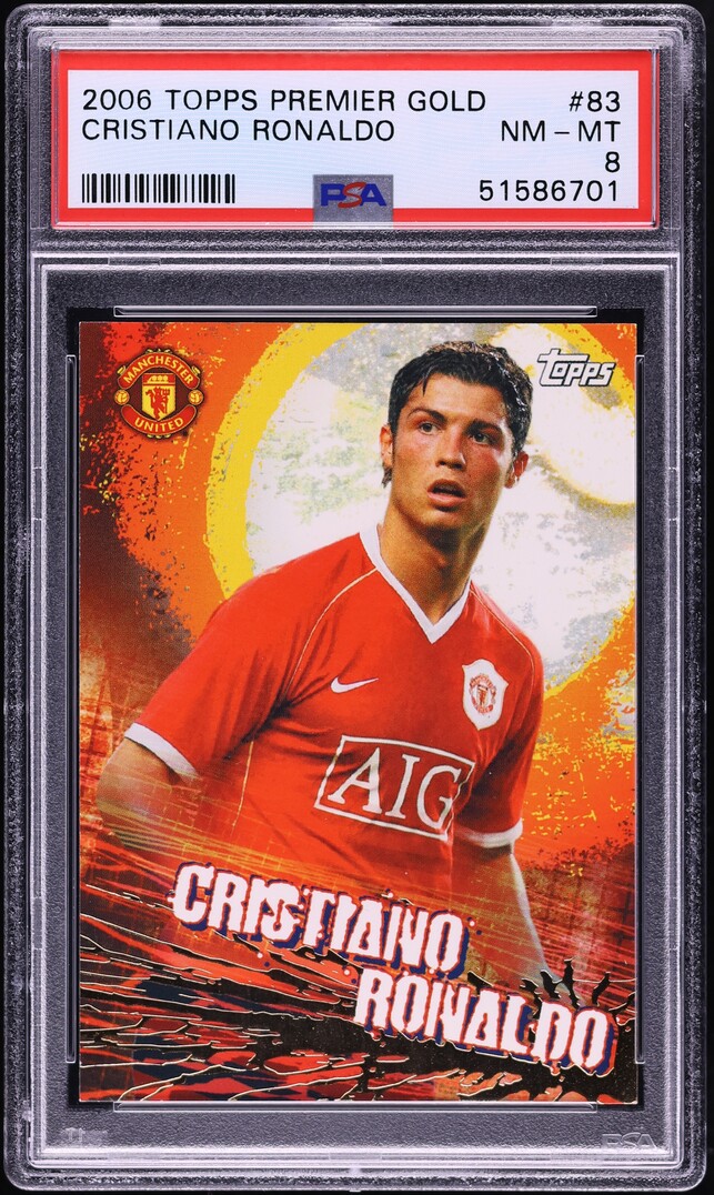 2006 Topps Premier Gold Cristiano Ronaldo #83 PSA 8 NM-MT on