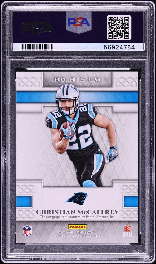 2017 Panini Heir To The Throne Christian McCaffrey ROOKIE AUTO #HTS-CM PSA 10