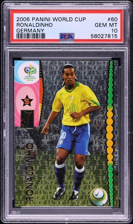 2006 Panini World Cup Germany Ronaldinho #60 PSA 9 MINT on