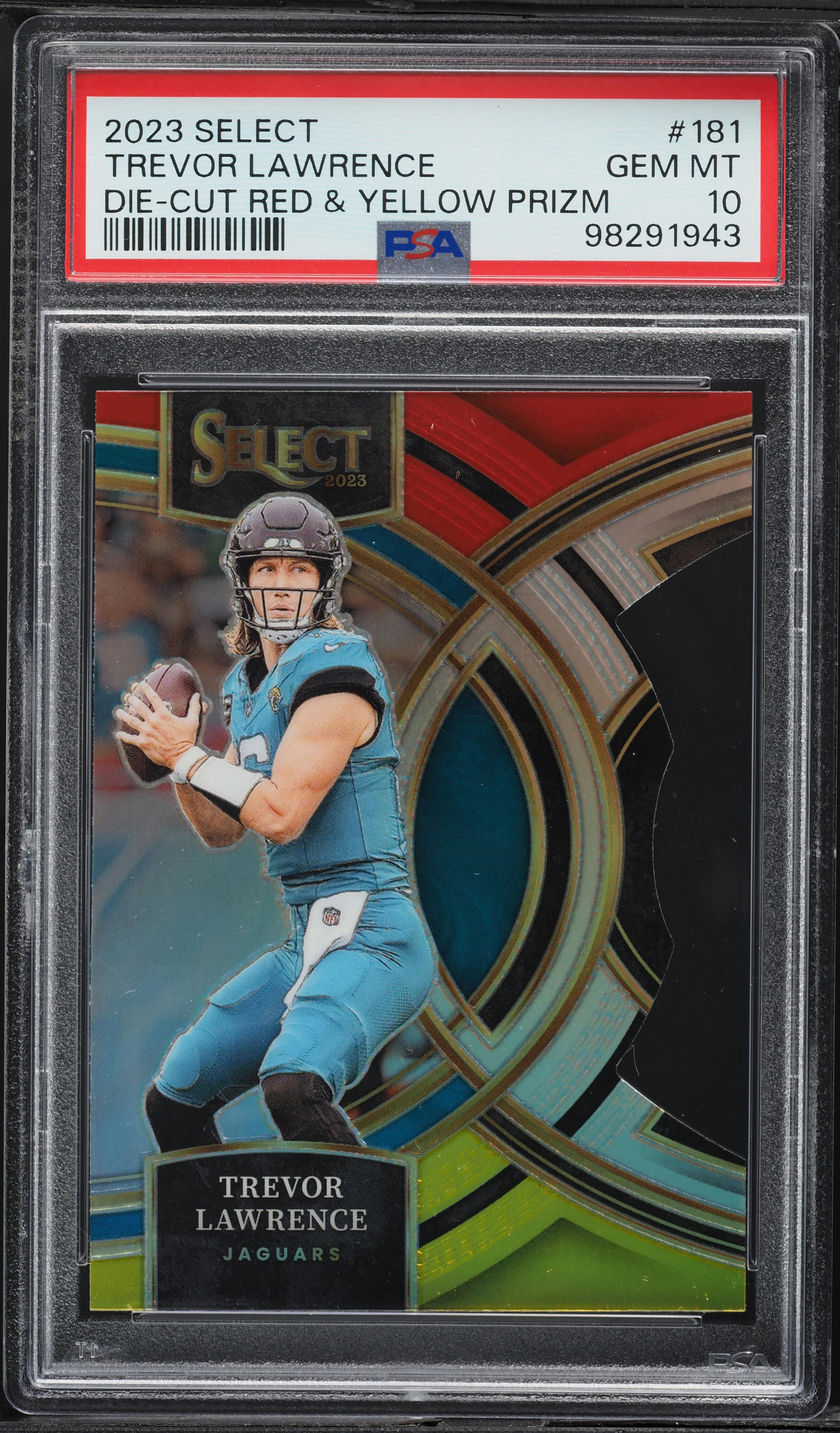 2023 Select Premier Die-Cut Red & Yellow Prizm Trevor Lawrence