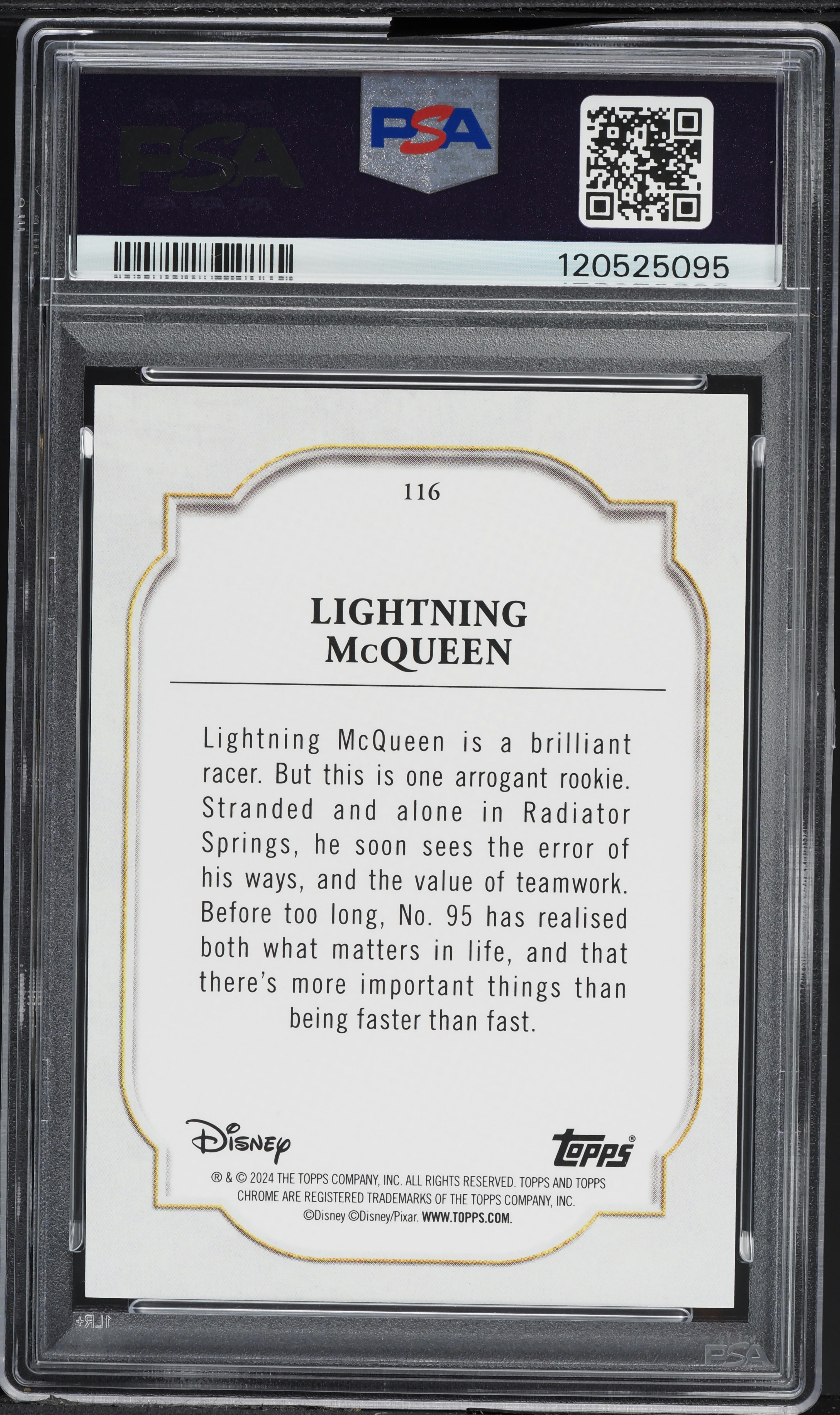 2024 Topps Chrome Disney Sapphire Edition Lightning McQueen #116