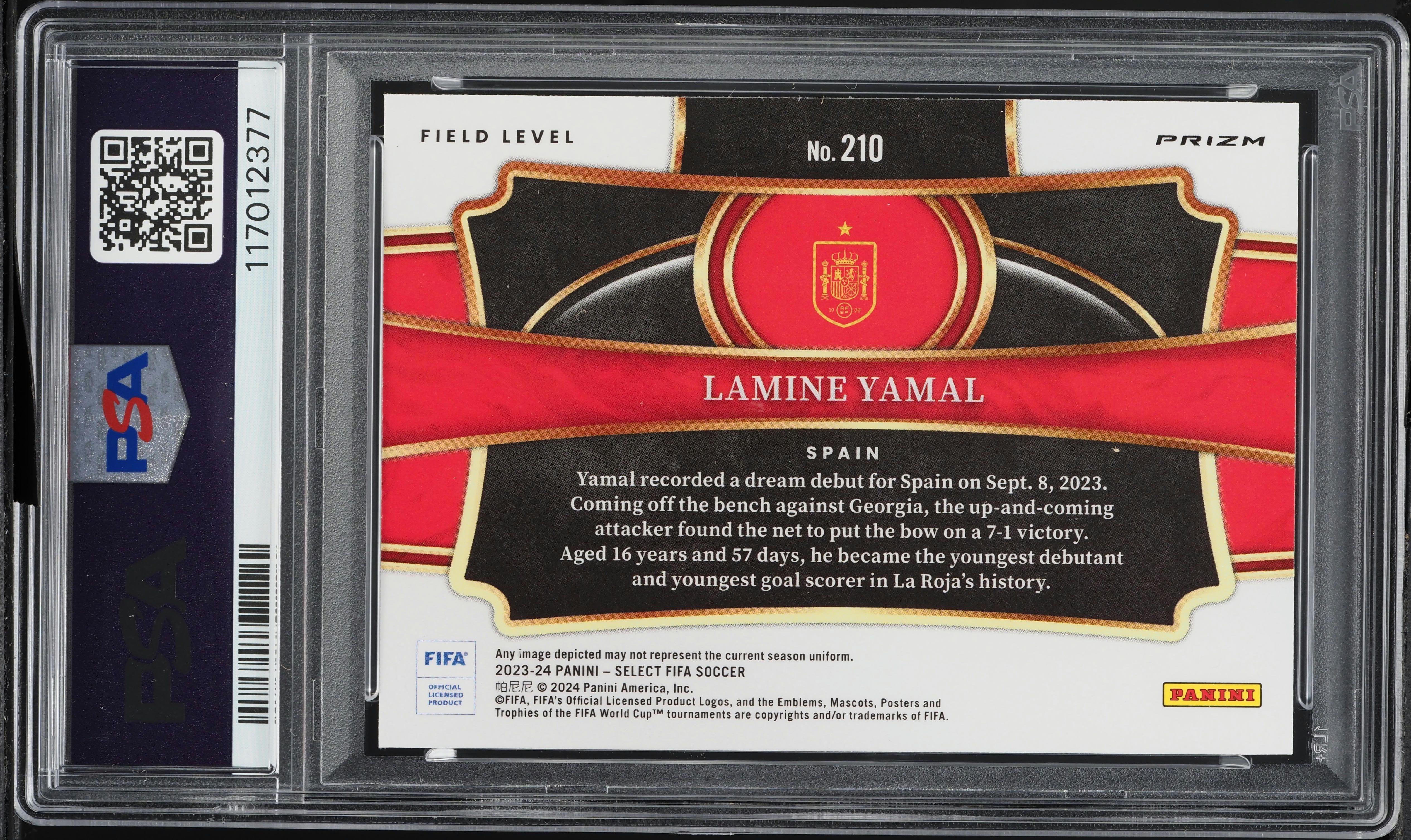 2023 Select Field Level FIFA Purple Mojo Lamine Yamal ROOKIE #210 