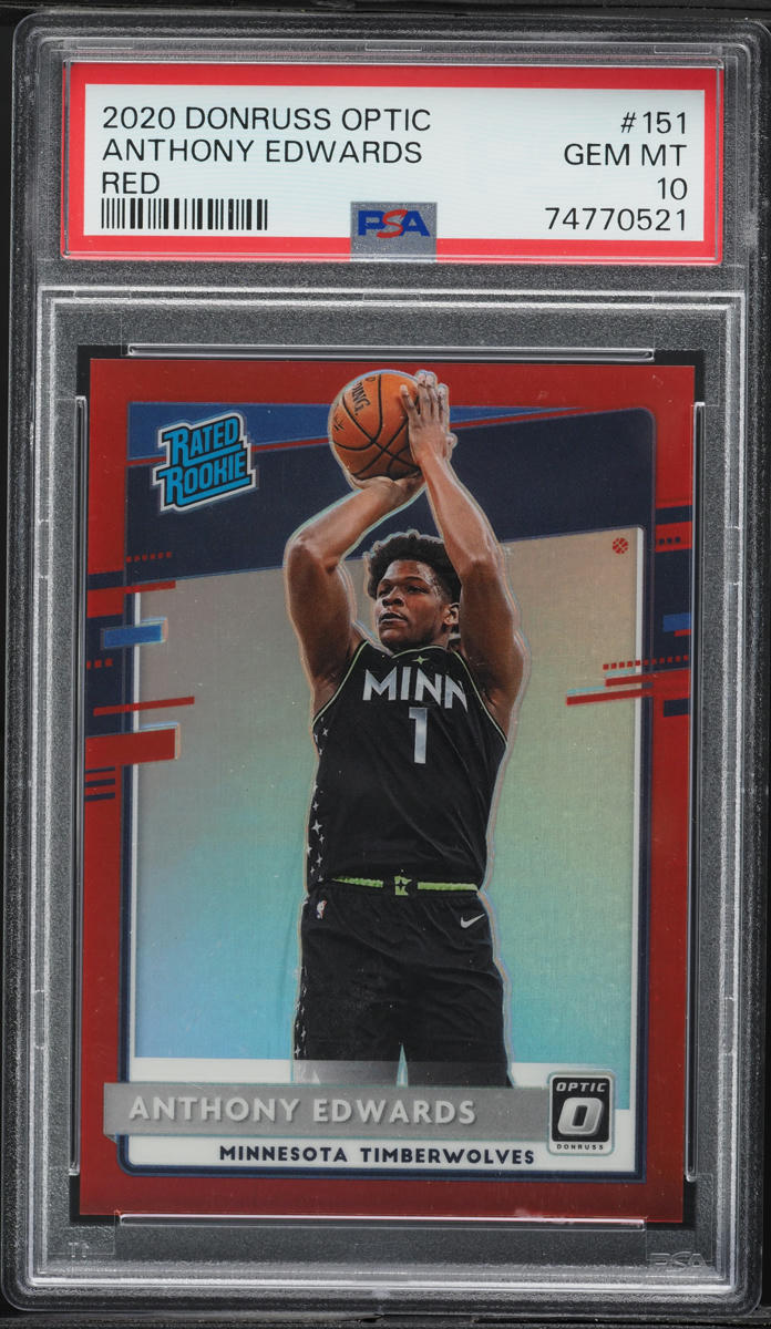 2020 Donruss Optic Red Anthony Edwards ROOKIE /99 #151 PSA 10 GEM MINT