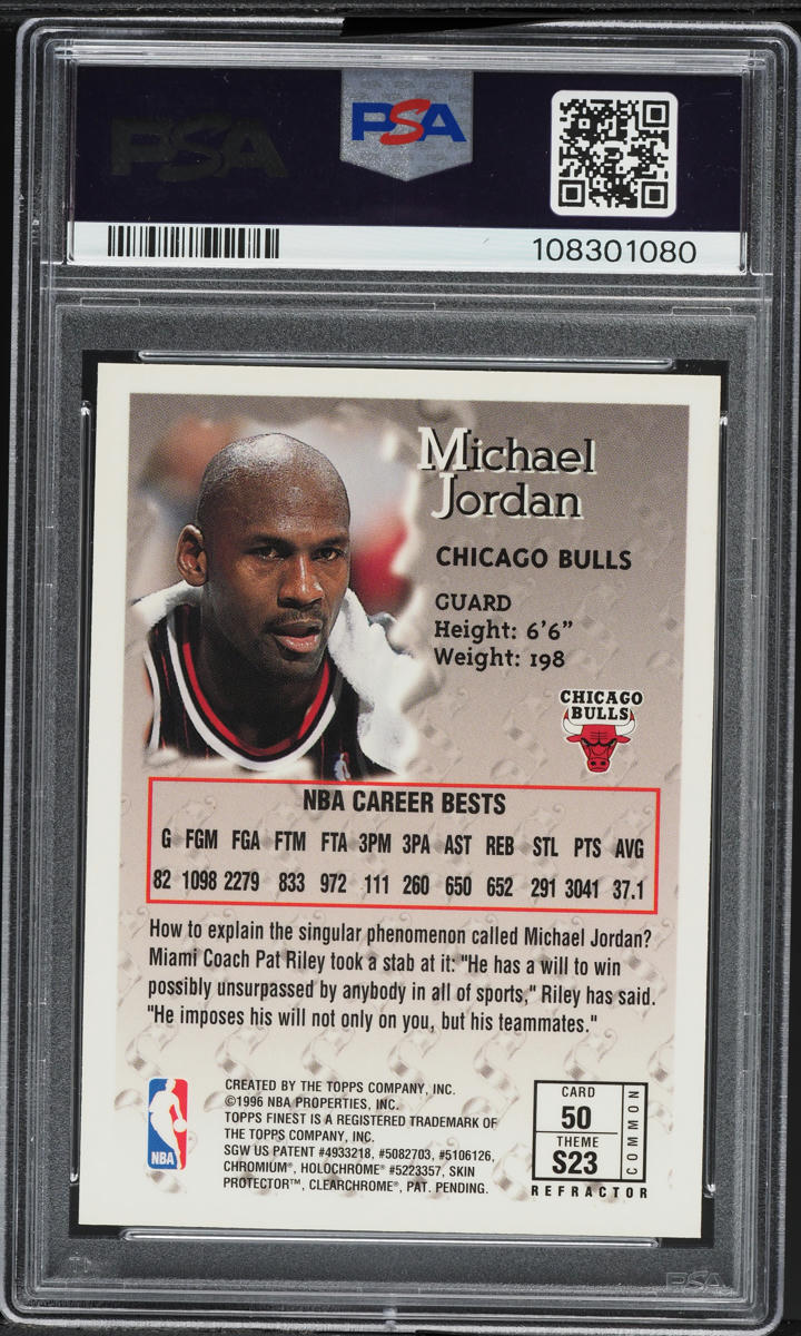 1996 Finest Bronze Refractor Michael Jordan #50 PSA 8 NM-MT
