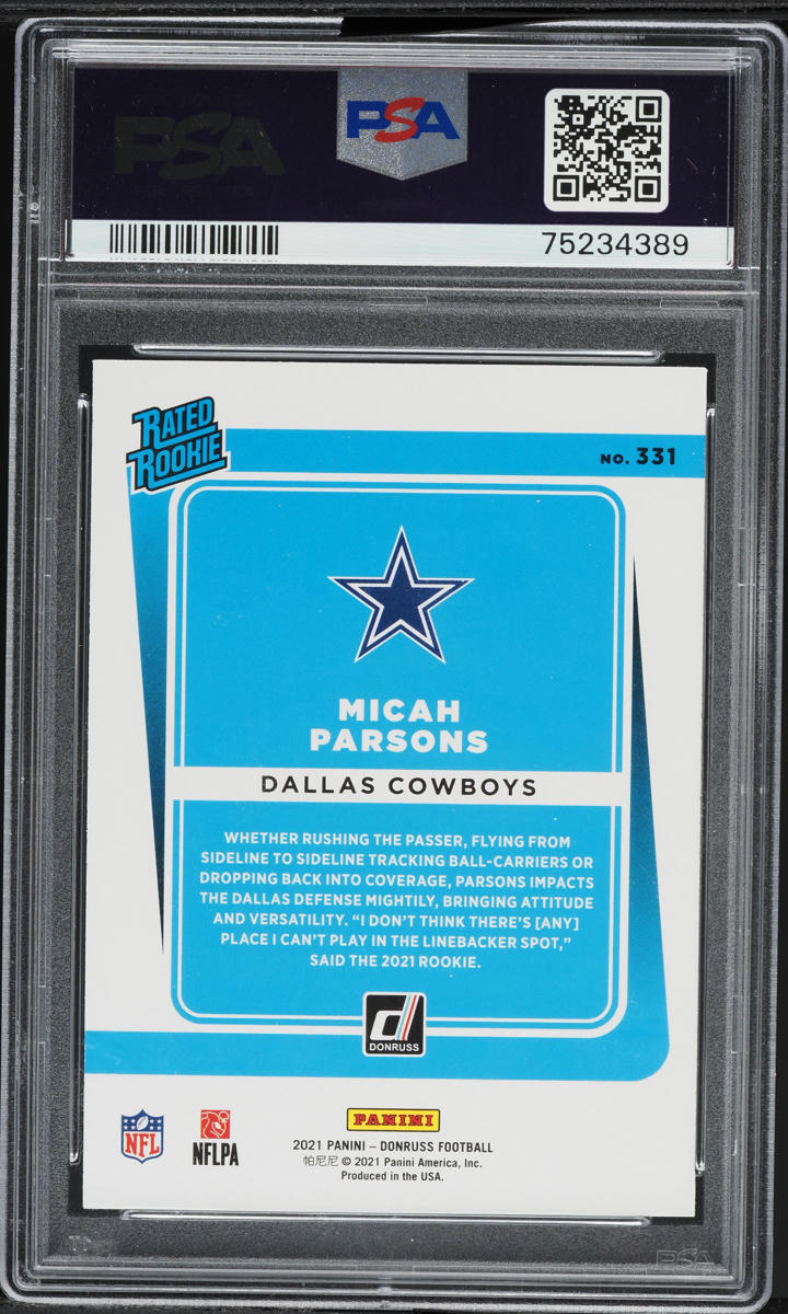 2021 Donruss Football Micah Parsons ROOKIE #331 PSA 10 GEM MINT