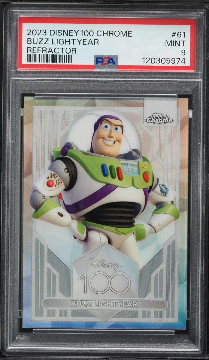 2023 Topps Chrome Disney100 Refractor Buzz Lightyear #61 PSA 9
