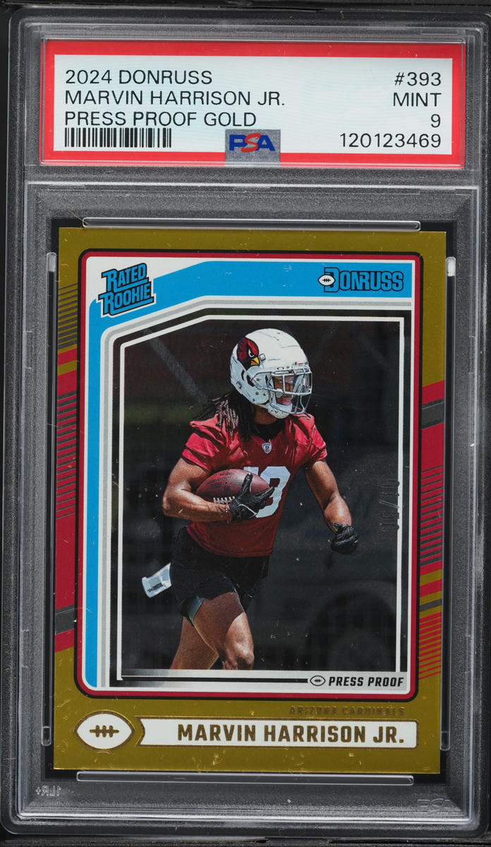 2024 Donruss Press Proof Gold Marvin Harrison Jr. ROOKIE /10 #393 PSA 9 MINT