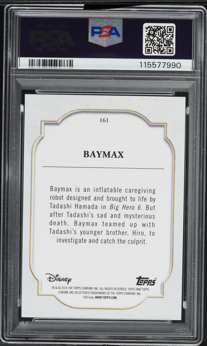 2024 Topps Chrome Disney Sapphire Baymax #161 PSA 10 GEM MINT on