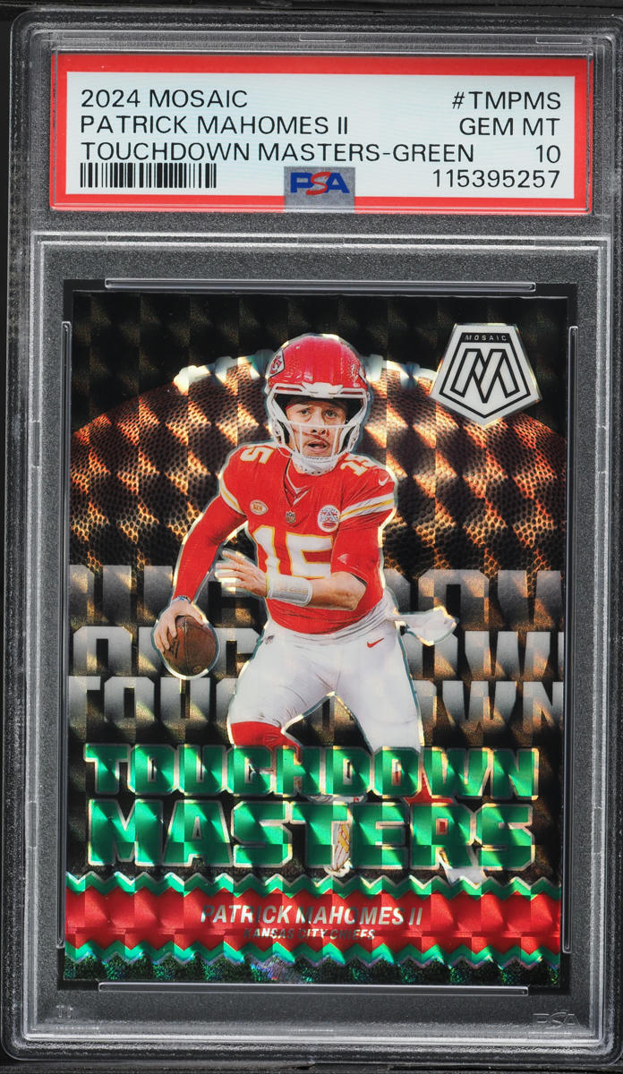 2024 Panini Mosaic Touchdown Masters Green Patrick Mahomes II #TM-PMS PSA 10 GEM