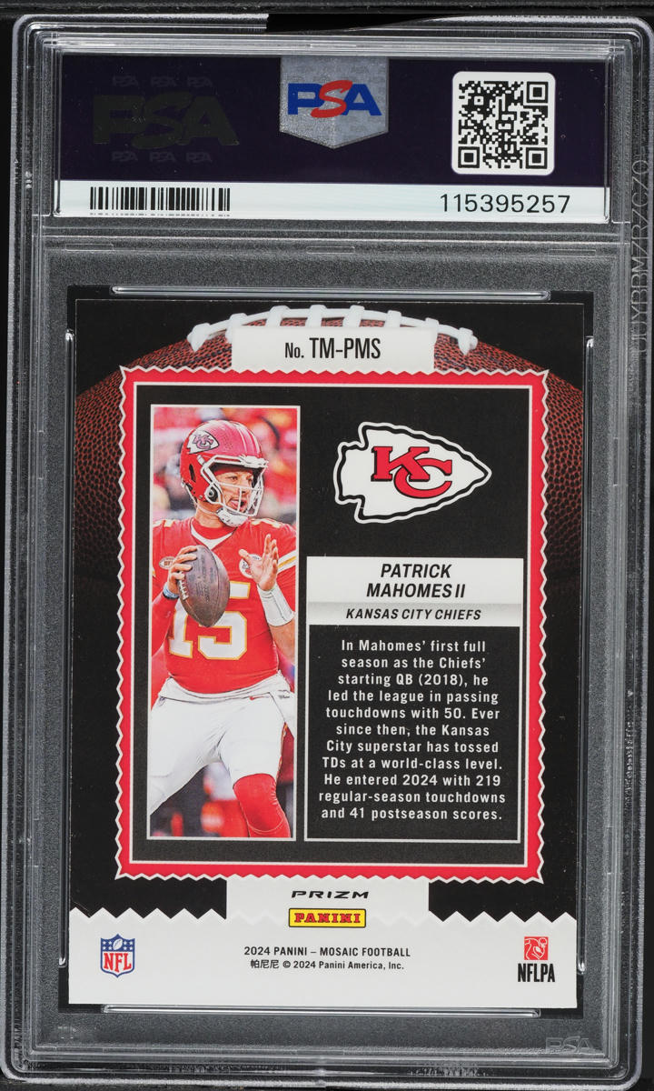 2024 Panini Mosaic Touchdown Masters Green Patrick Mahomes II #TM-PMS PSA 10 GEM
