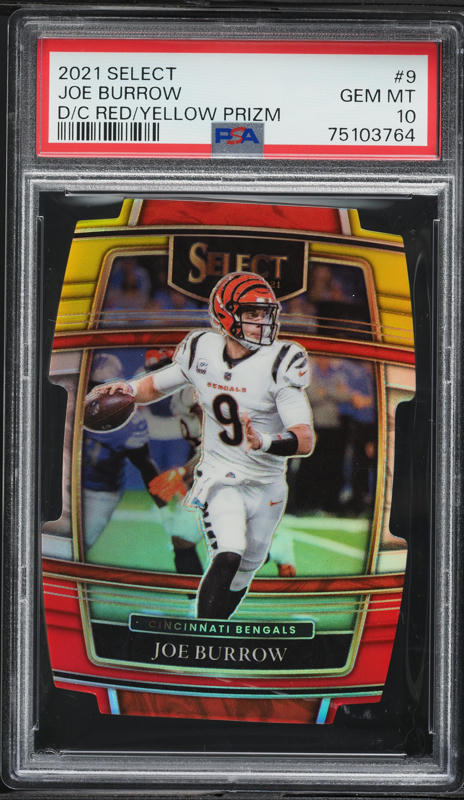 2021 Panini Select Concourse Die-cut Red Yellow Prizm Joe Burrow