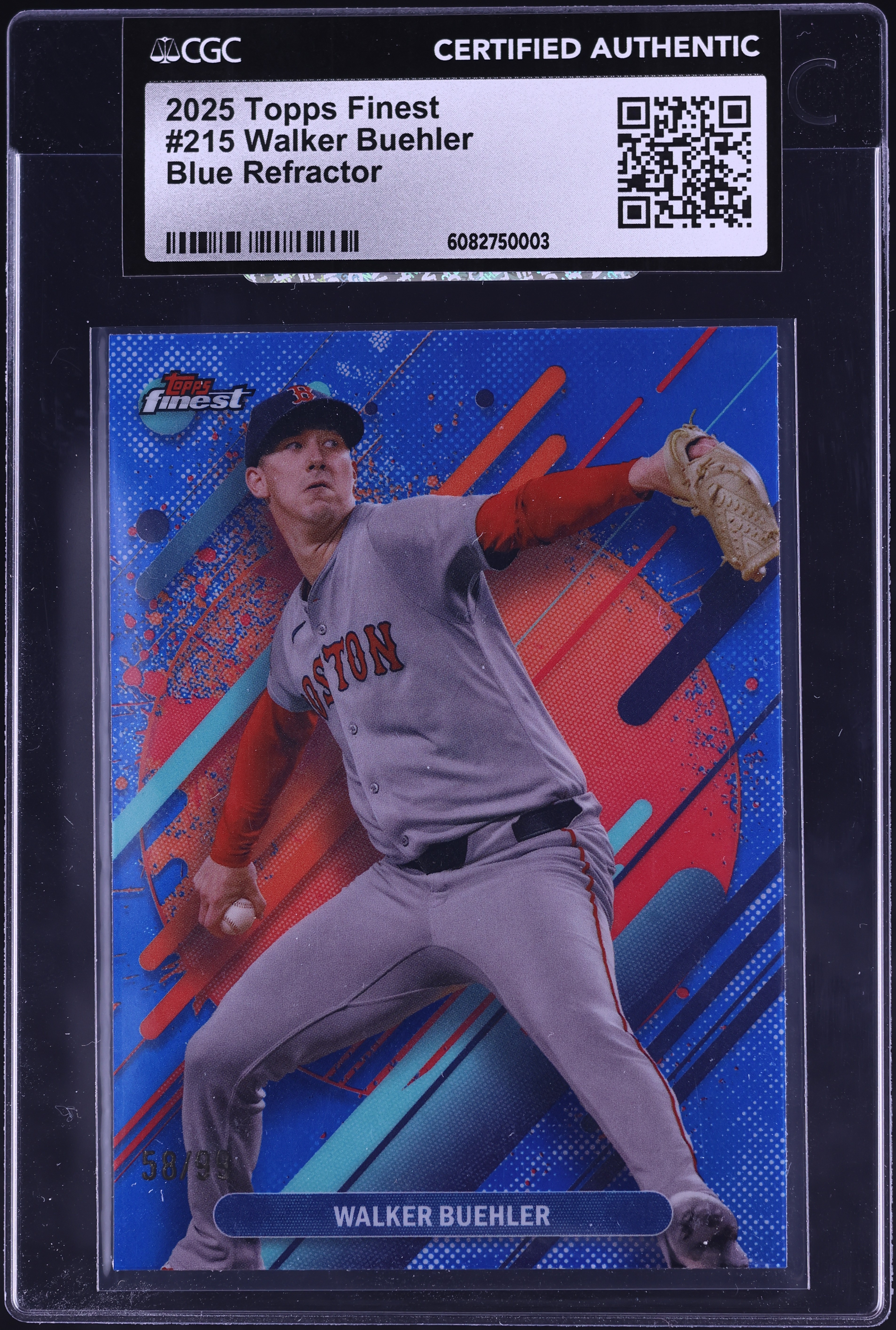 2025 Finest Blue Refractor Walker Buehler /99 #215 CGC AUTH on