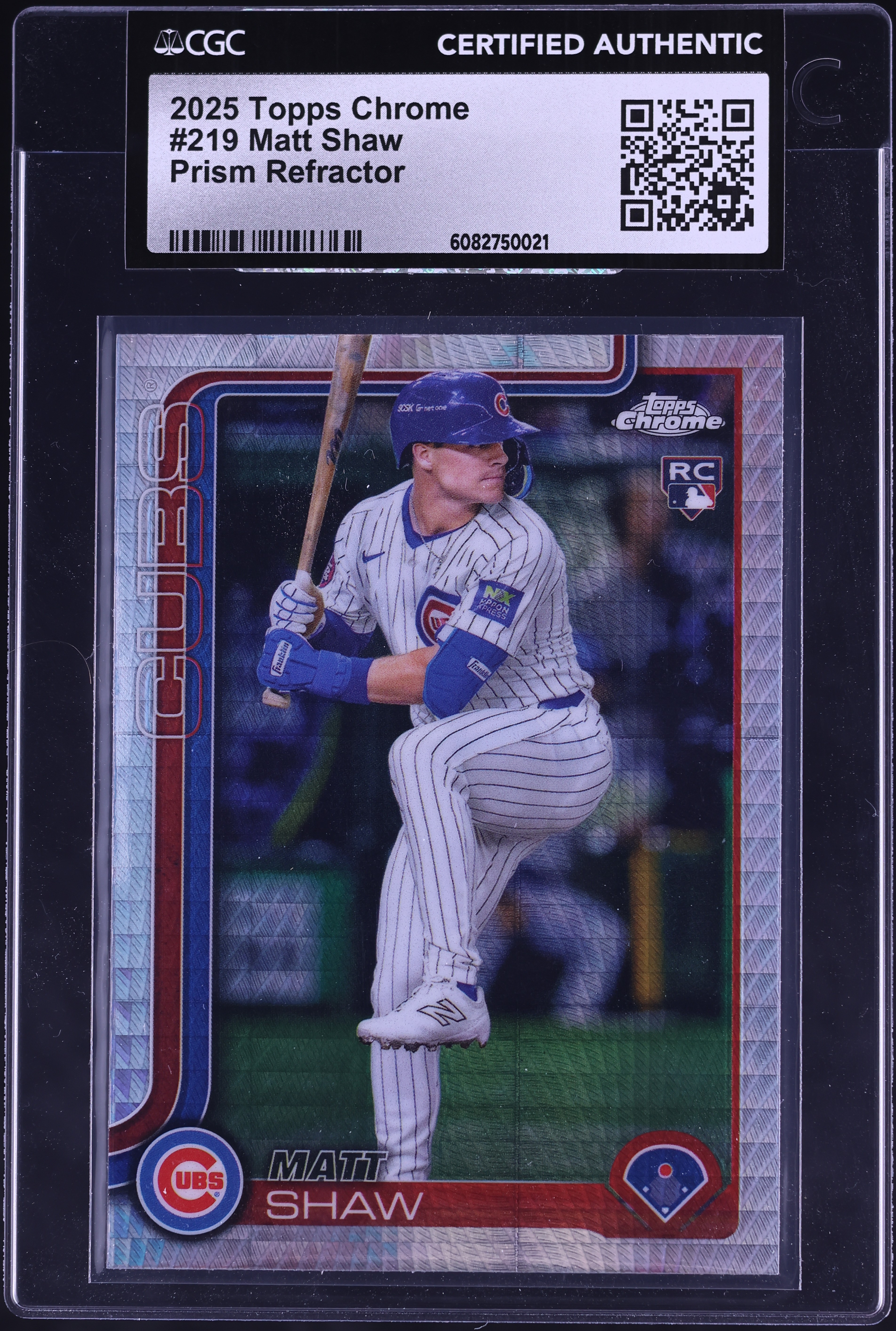 2025 Topps Chrome Prism Refractor Matt Shaw ROOKIE #219 CGC AUTH 
