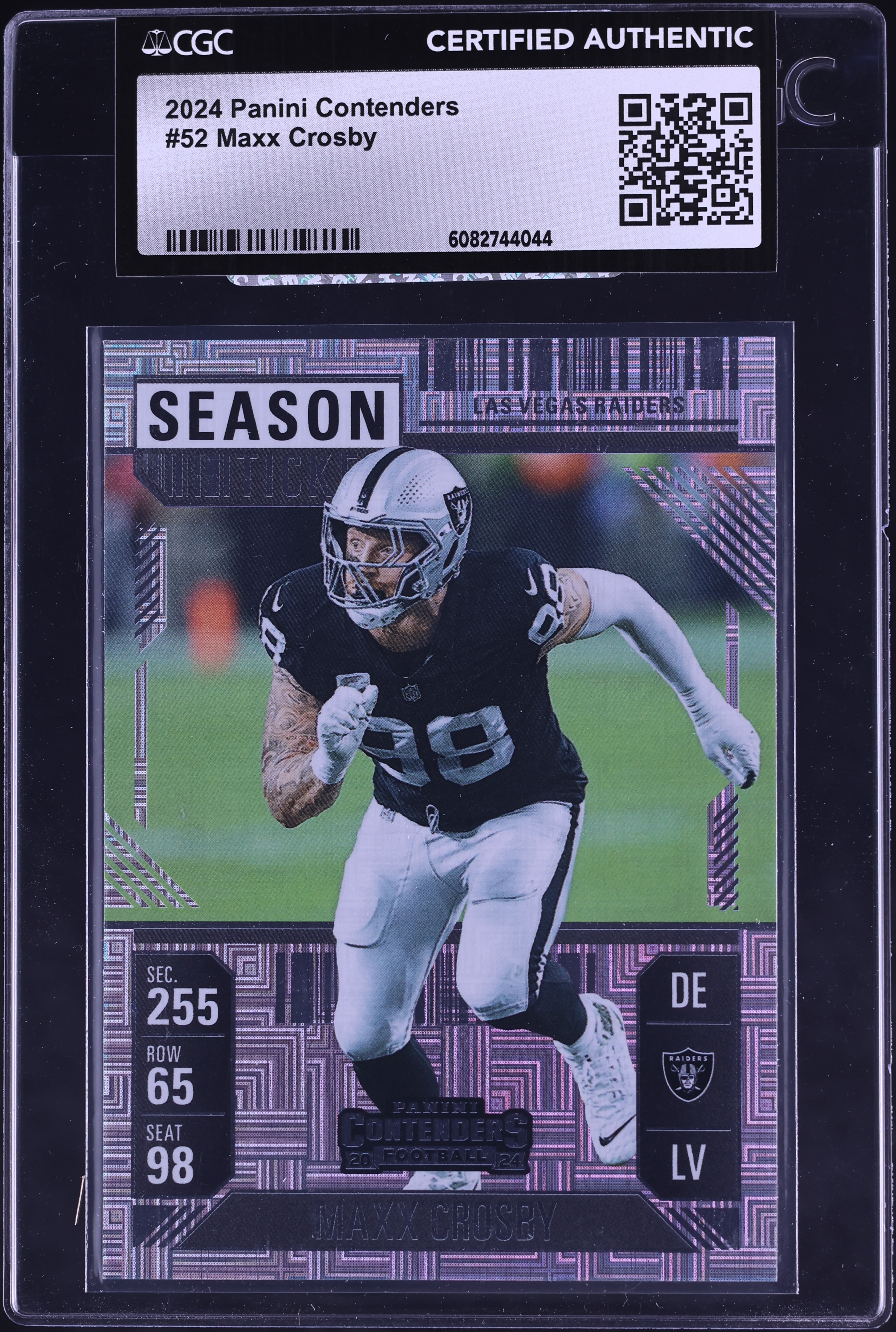 2024 Panini Contenders Maxx Crosby #52 CGC AUTH on Fanatics Collect