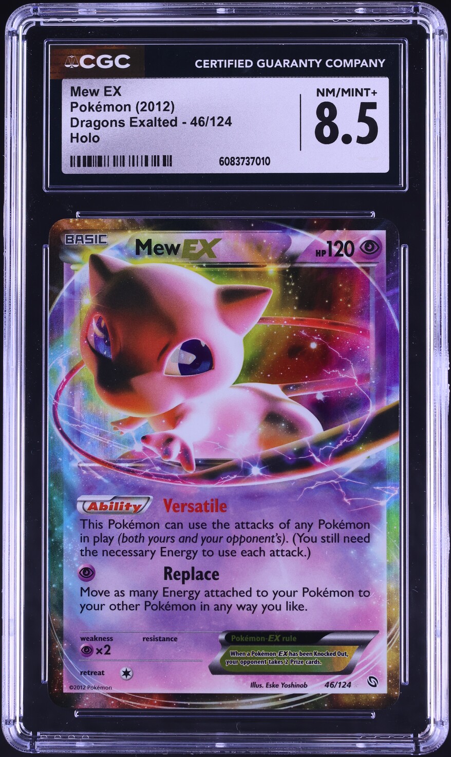 2012 Pokemon Black & White Dragons Exalted Holo Mew EX #46 CGC 8.5 NM-MT+  on Fanatics Collect