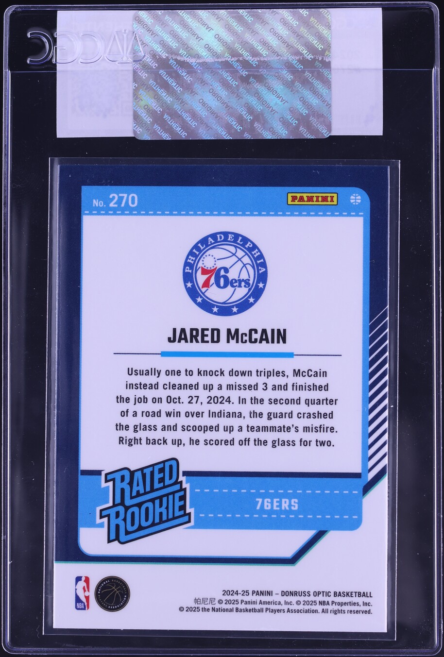 2024 Donruss Optic Jared McCain ROOKIE #270 CGC AUTH