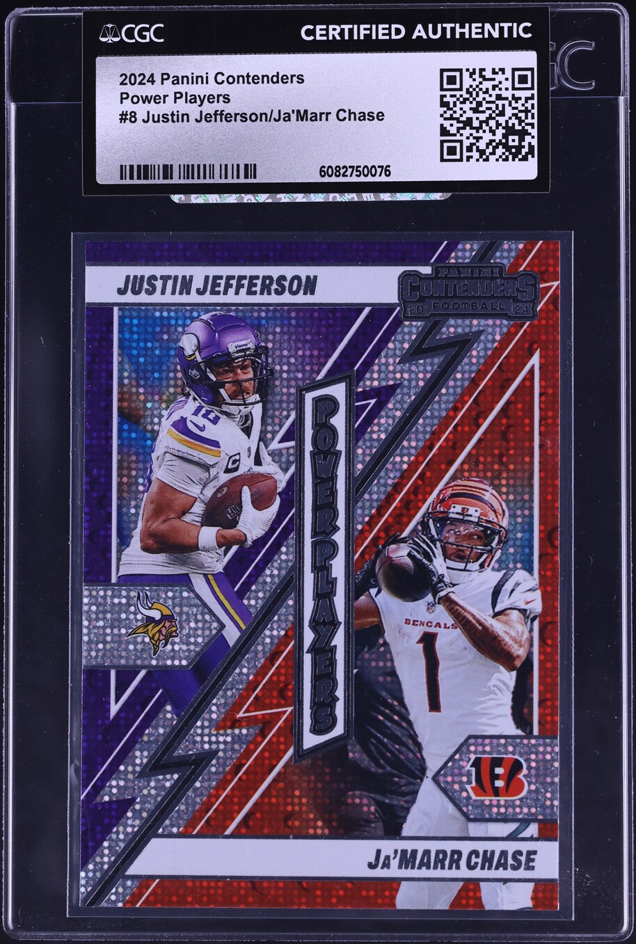 2024 Panini Contenders Power Players Justin Jefferson Ja'Marr Chase #8 CGC AUTH