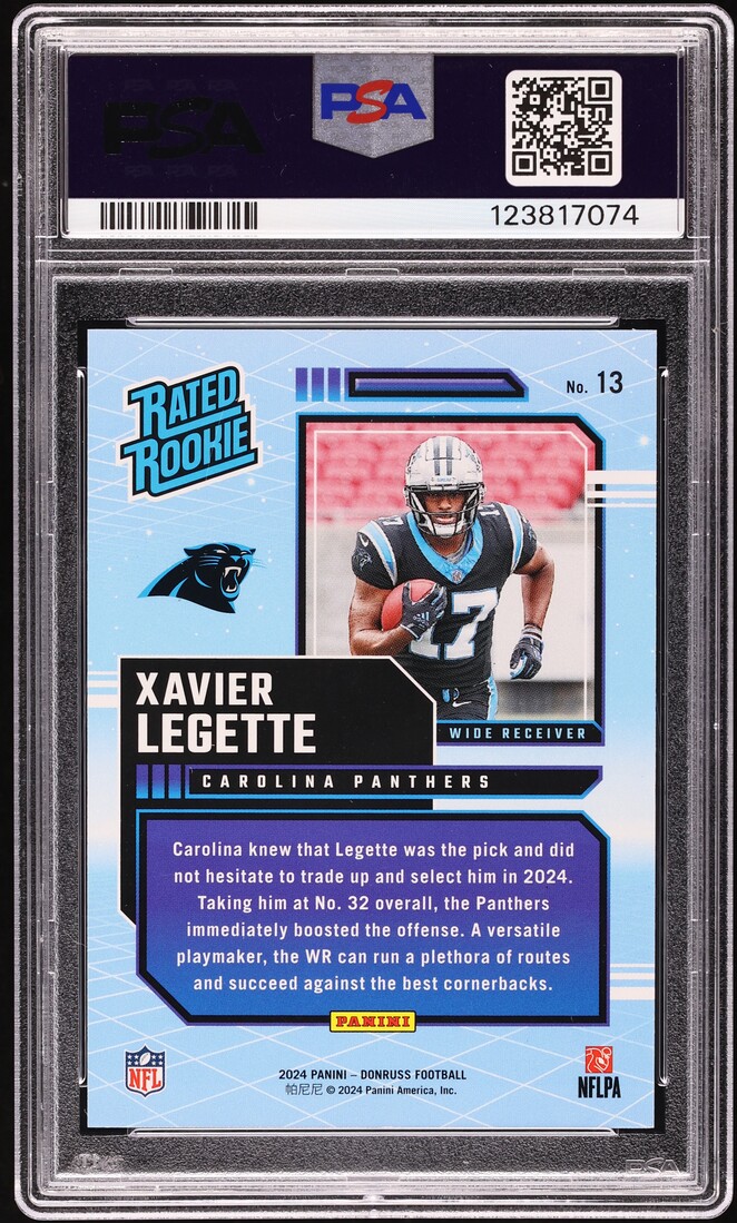 2024 Donruss Retro Xavier Legette ROOKIE #13 PSA 10 GEM MINT