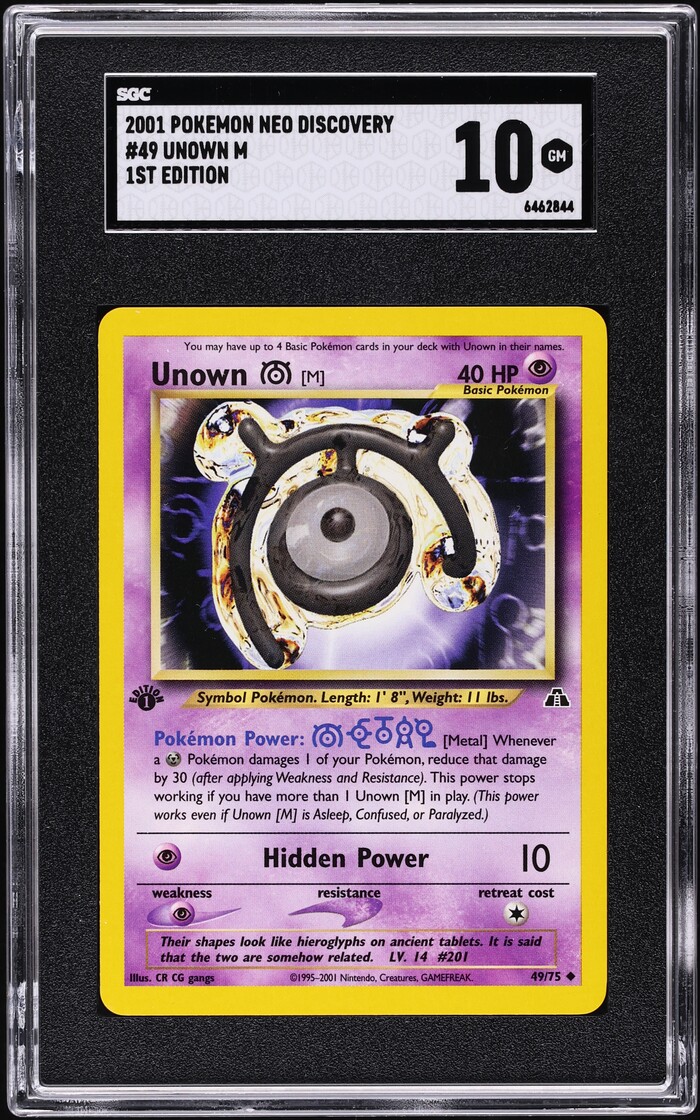 holographic unown pokemon card Vintage Common You may have up to 4 Basic Pokmon cards in your deck with Unown in their names Unown 2005 EX: Unseen Forces