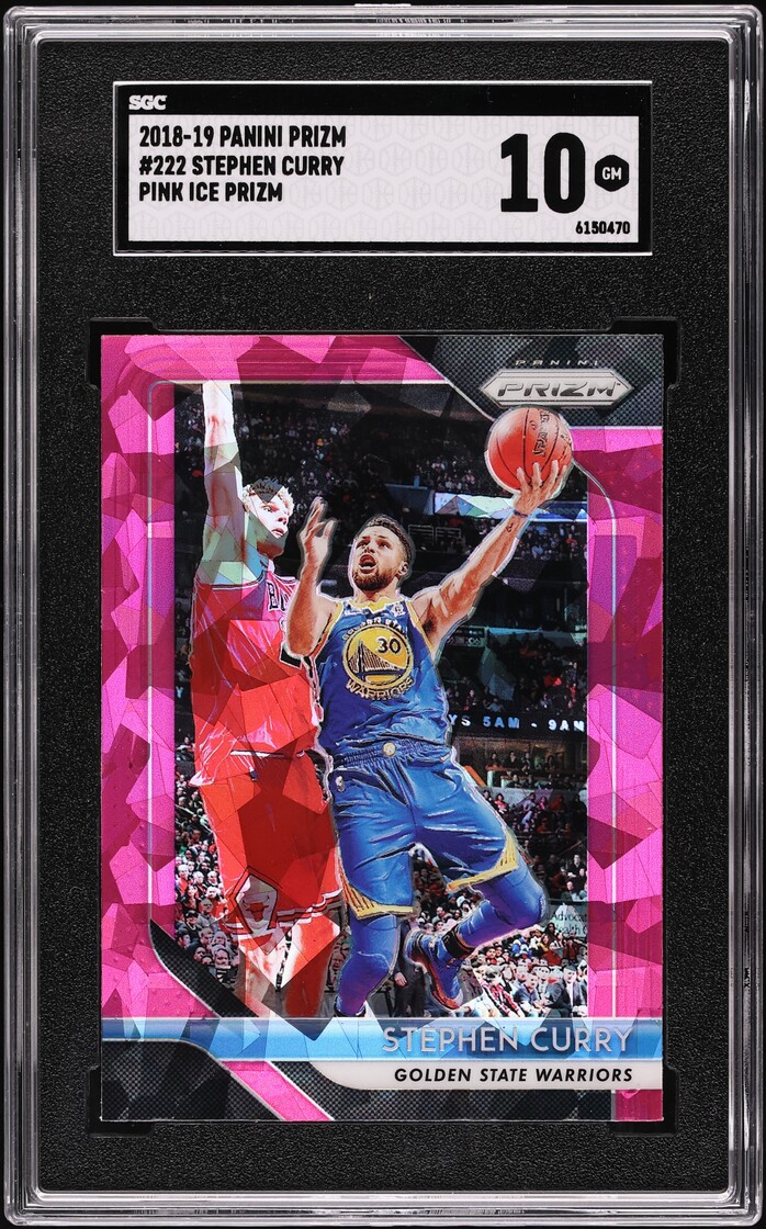 2018 Panini Prizm Pink Ice Stephen Curry #222 SGC 10 GEM MINT