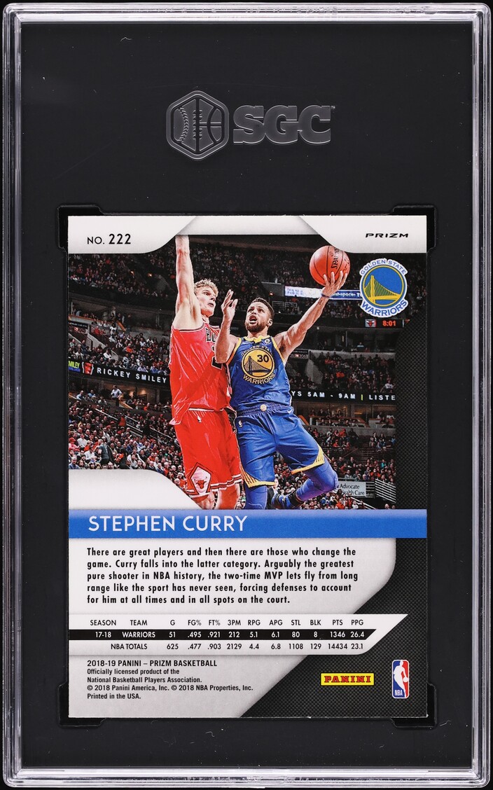 2018 Panini Prizm Pink Ice Stephen Curry #222 SGC 10 GEM MINT