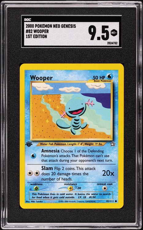 2002 Pokemon Japanese McDonald's Promo Wooper #022/P PSA 9 MINT on