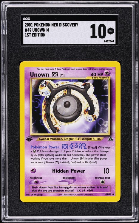 2001 Pokemon Japanese Neo 4 Unown C #201 CGC 9.5 GEM MINT on Fanatics  Collect