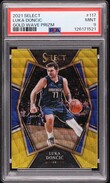 2021 Select Premier Level Gold Wave Prizm Luka Doncic #117 PSA 9