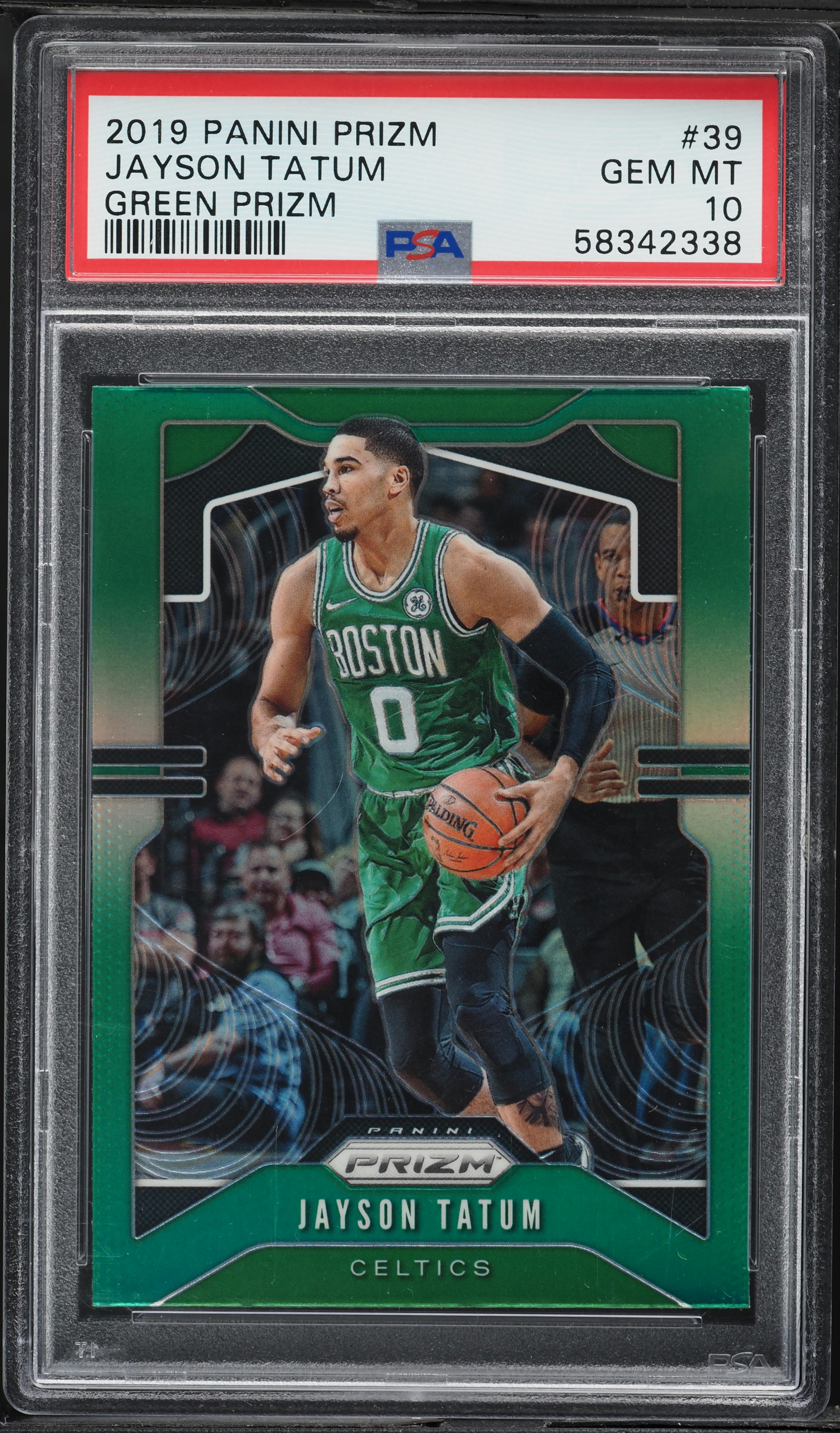 2019 Panini Prizm Green Jayson Tatum #39 PSA 10 GEM MINT on 