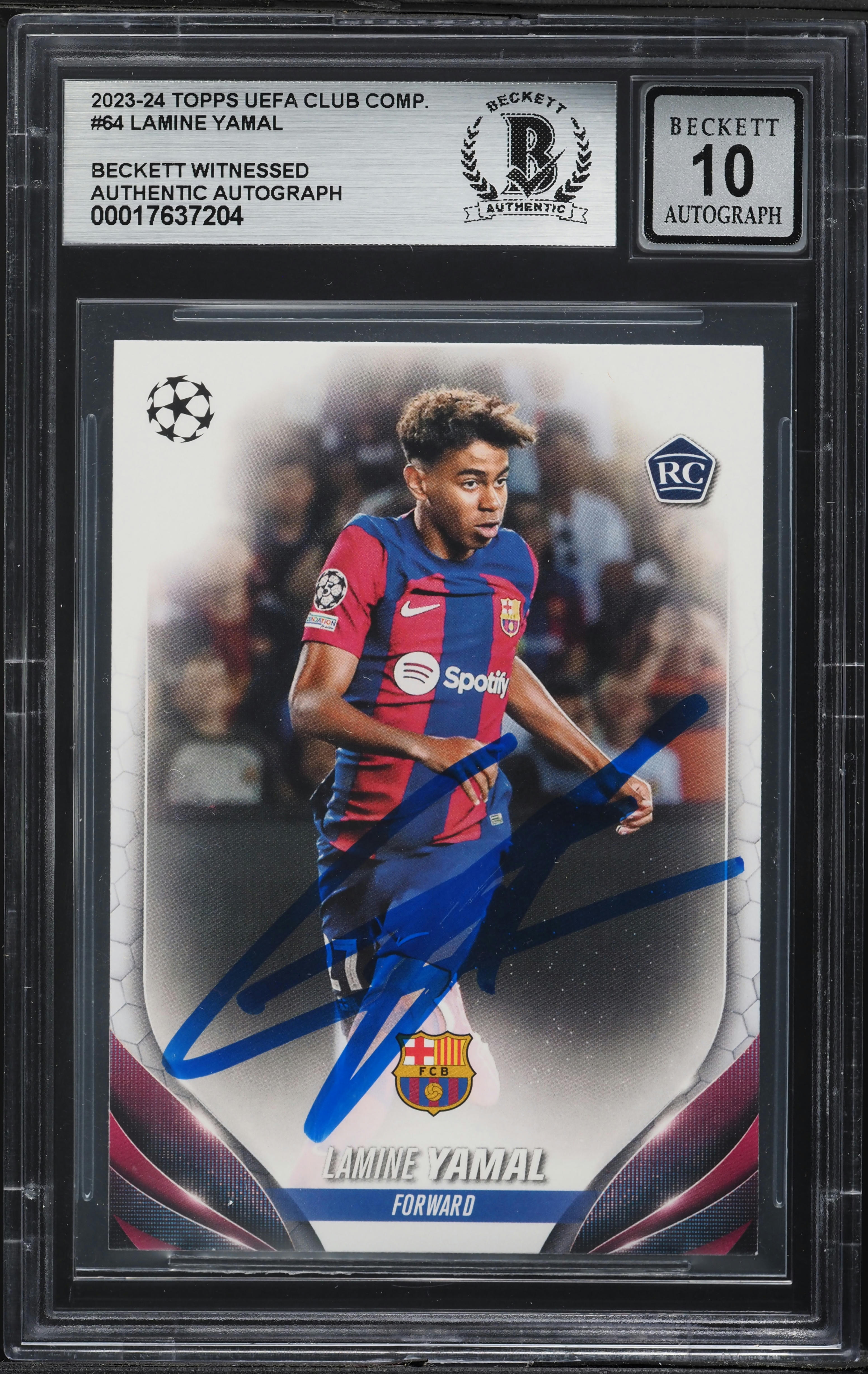 2023 Topps UEFA Club Competitions Lamine Yamal ROOKIE AUTO #64 BAS